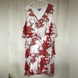 Roz & Ali Red and White Floral Dress